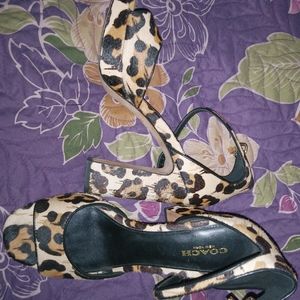 Coach leopard print heels